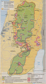 Landkarte/ Infografik: Trennmauer zwischen Israel / Palästina