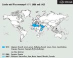 Infografik: Länder mit Wassermangel 1975, 2000, 2025 / Download bei: DSW