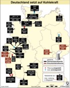 Infografik: Kohlekraftwerke in Deutschland / Globus Infografik 2065 v. 2.5.08