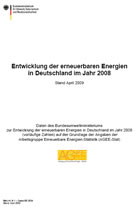 BMU-Bericht: Entwicklung der erneuerbaren Energien in Deutschland im Jahr 2008