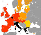 Verschuldung der EU-Staaten 2009 und 2010:  Grafik Großansicht