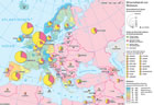 Klett-Karte: Wirtschaftskraft der Staaten in Europa