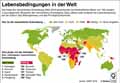 Lebensbedingungen in der Welt / Infografik Globus 13733 vom 07.02.2020
